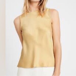 Banana Republic Satin Shell Top Camisole in Butter Cookie Yellow Gold